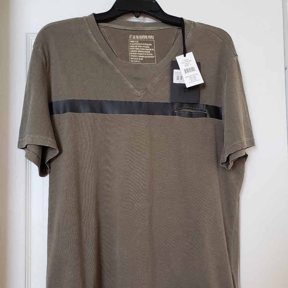 JET LAG Olive T-shirt, pocket, L